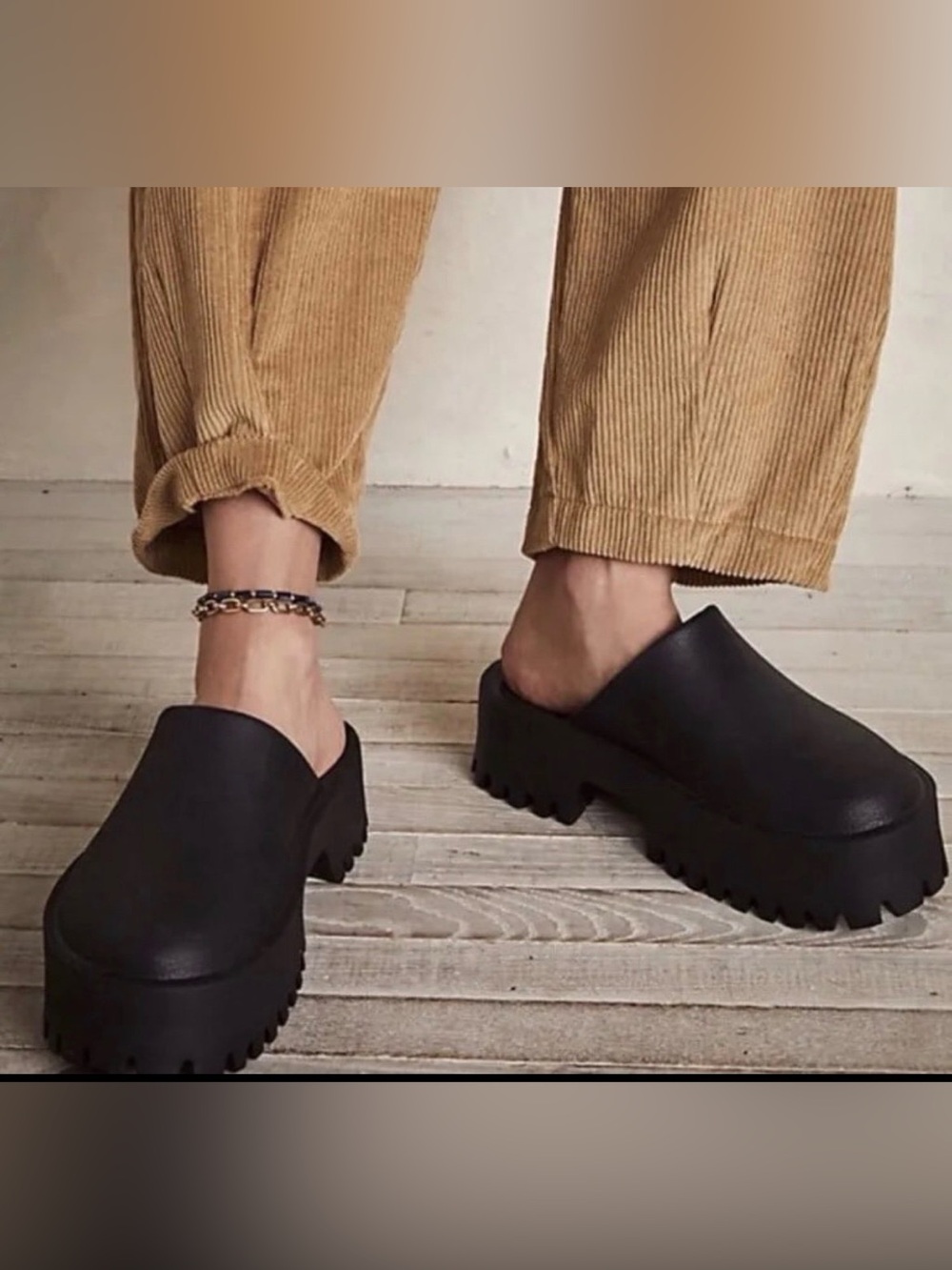 Jeffrey Campbell Matte Black Chunky Platform Clog Mules